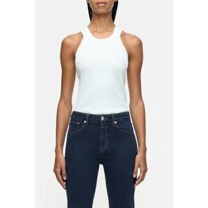 CLOSED	Racer Tank in Ivory S NWT Clean Girl Minimalist Quiet Luxury Coastal